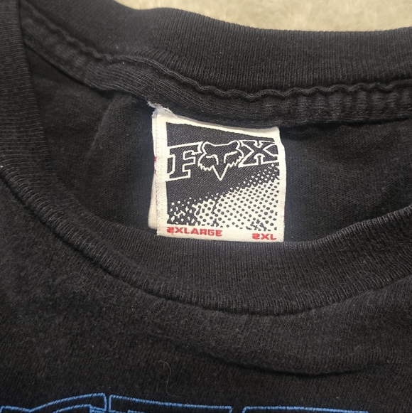 VTG Fox Racing Black T-Shirt Mens Sz 2XL Distressed Moto Motorcross Fox Tee - Picture 4 of 7